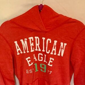 American Eagle size small hoodie sweatshirt coral white 1977